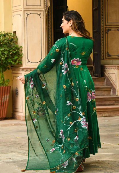 GREEN GULMOHAR ANARKALI SUIT SET