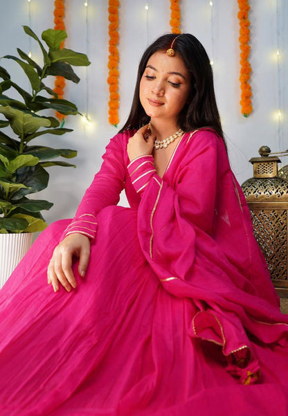 RANI PINK MANIKA ANARKALI SUIT SET
