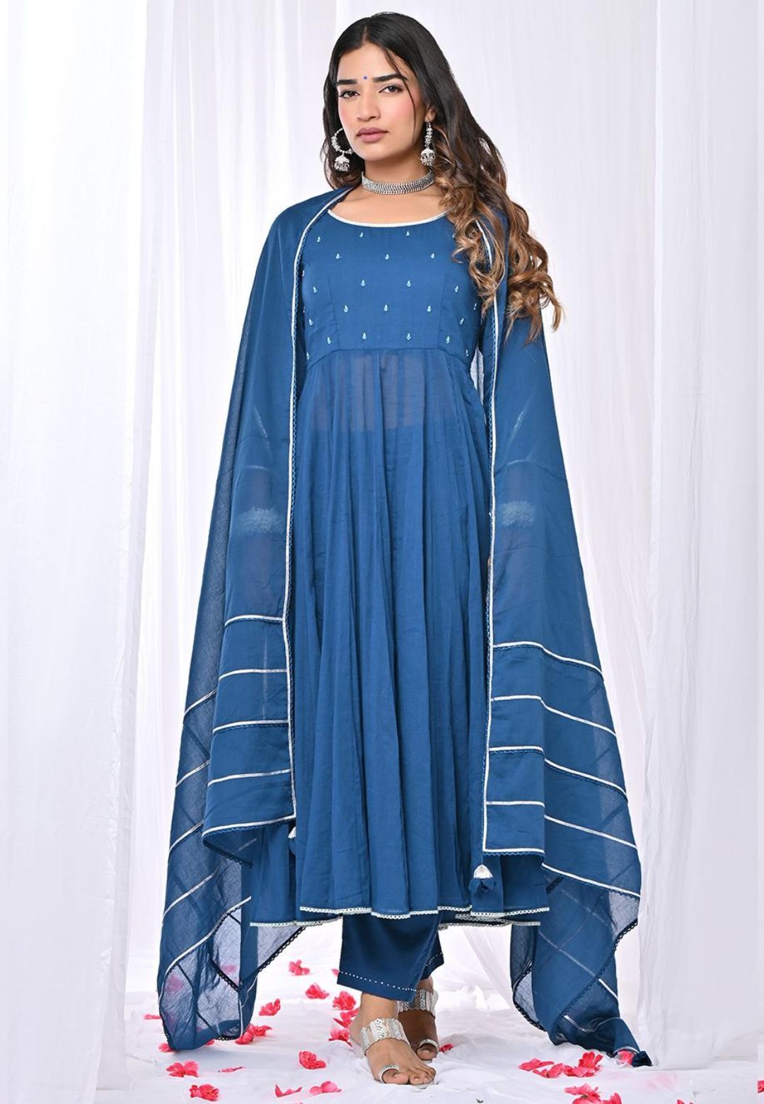 MANIKA BLUE ANARKALI SUIT SET