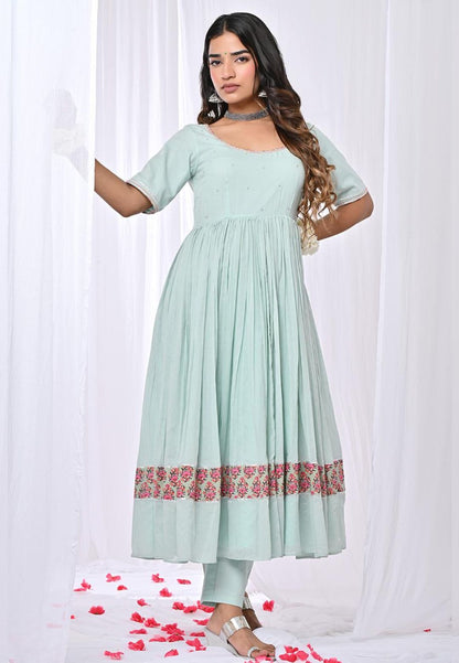 MINT GREEN MANIKA ANARKALI SUIT SET