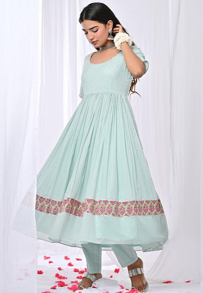 MINT GREEN MANIKA ANARKALI SUIT SET