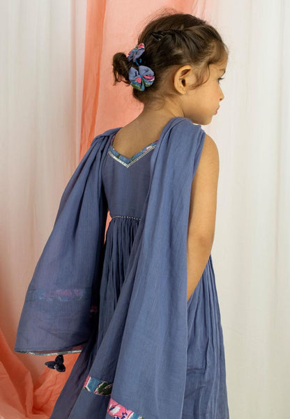 PURPLE KIDS ANARKALI SUIT SET