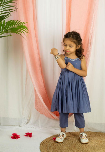 PURPLE KIDS ANARKALI SUIT SET