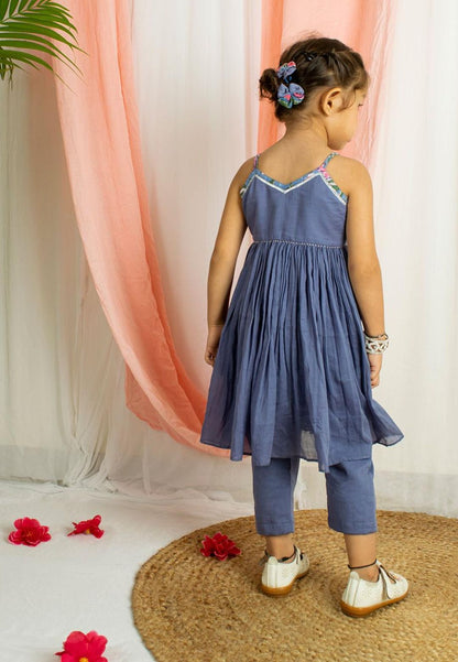 PURPLE KIDS ANARKALI SUIT SET