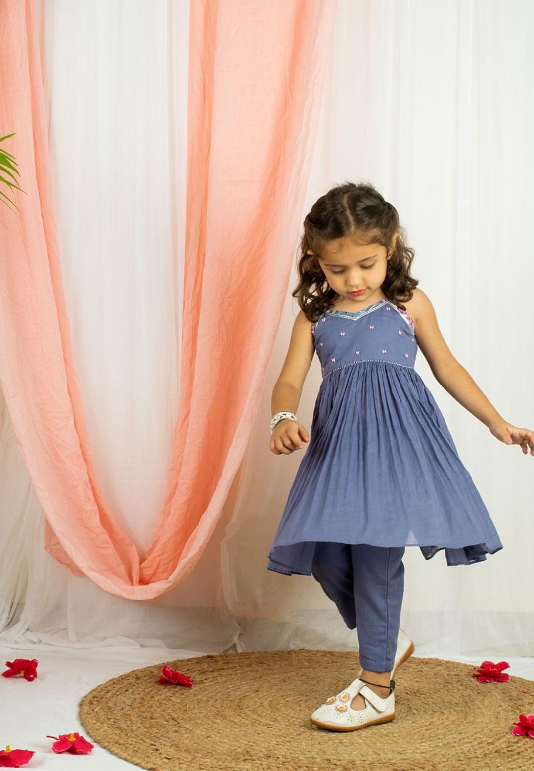 PURPLE KIDS ANARKALI SUIT SET