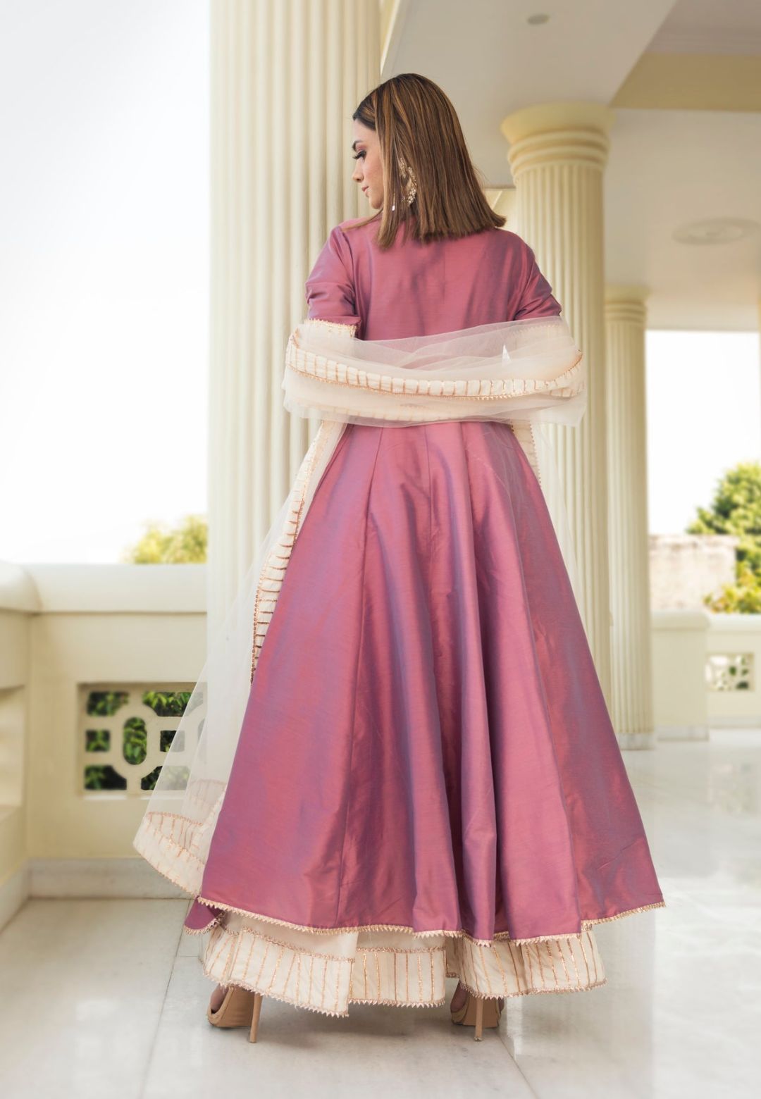PURPLE COTTON SILK ANGRAKHA SET