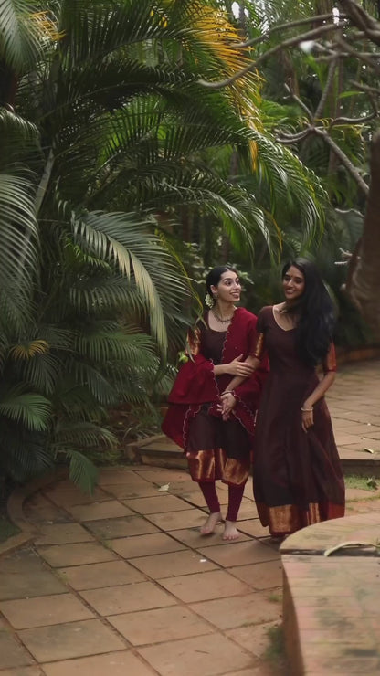 BROWN MAROON TULSI ANARKALI