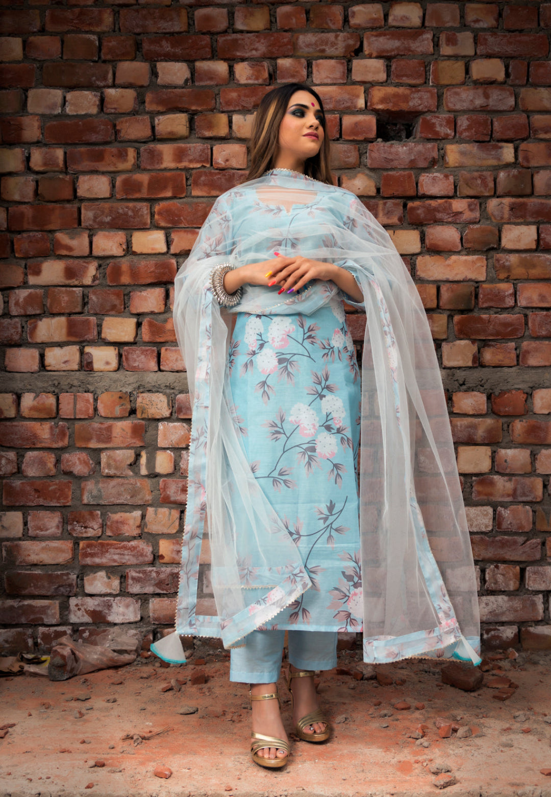 BLUE PEONY SUIT SET