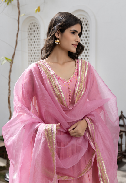 BABY PINK SHARARA SUIT SET