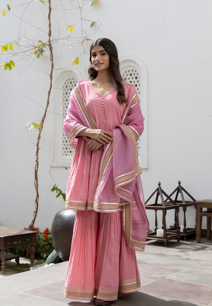 BABY PINK SHARARA SUIT SET