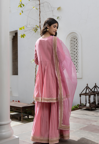 BABY PINK SHARARA SUIT SET